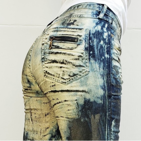 ROBIN'S JEAN Motard Coated Waxed Skinny Jeans - Picture 3 of 8